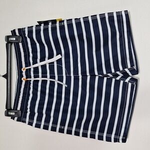 GAP Kids Navy and White Striped Swim Shorts